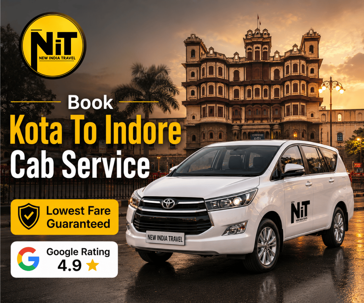 Kota to Indore cab service for one way and round trip travel